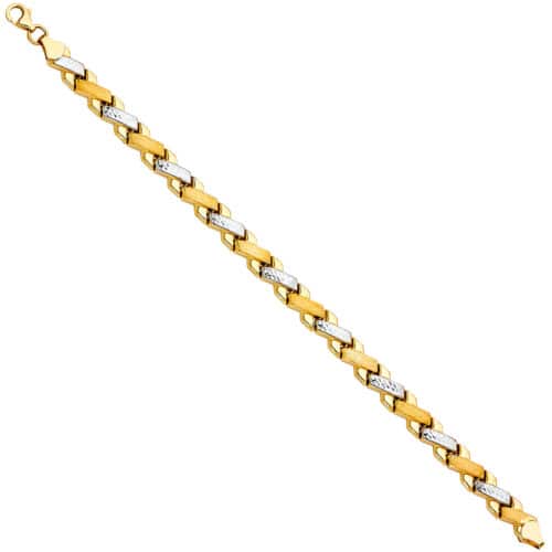 14K Two Tone Gold Stampato Bracelet - 7.25"