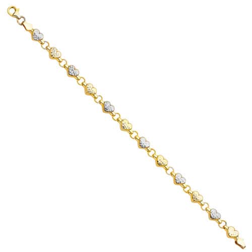 14K Two Tone Gold Stampato Bracelet - 7.0"