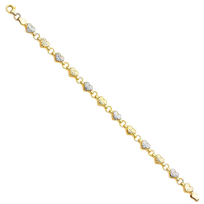 14K Two Tone Gold Stampato Bracelet - 7.0"