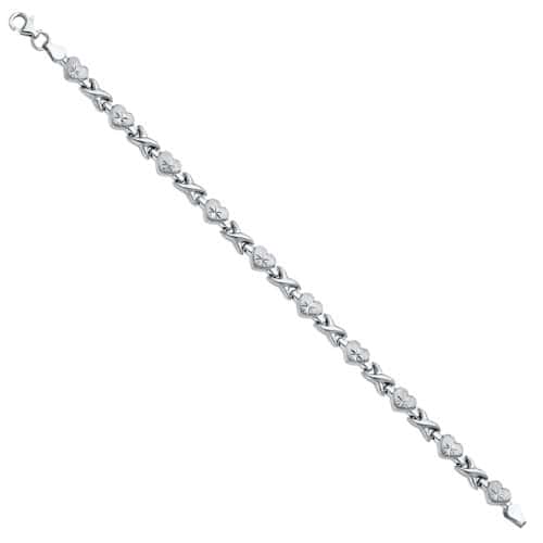 14K White Gold Stampato Bracelet - 7.25"