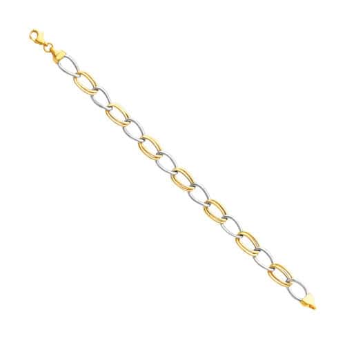 14K Tri Color Gold Stampato Bracelet - 7.25"