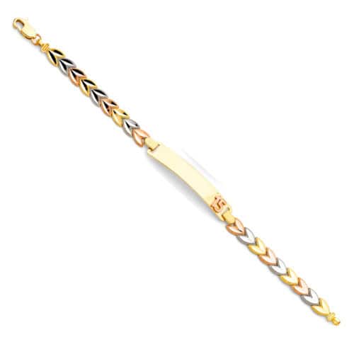 14K Tri Color Gold 15 Years ID Bracelet - 7.5"