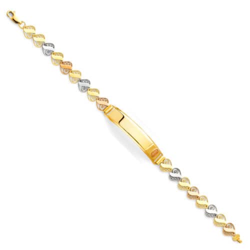 14K Tri Color Gold Guadalupe ID Bracelet - 7.25"