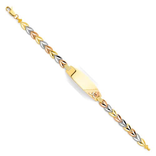 14K Tri Color Gold Guadalupe ID Bracelet - 7.5"