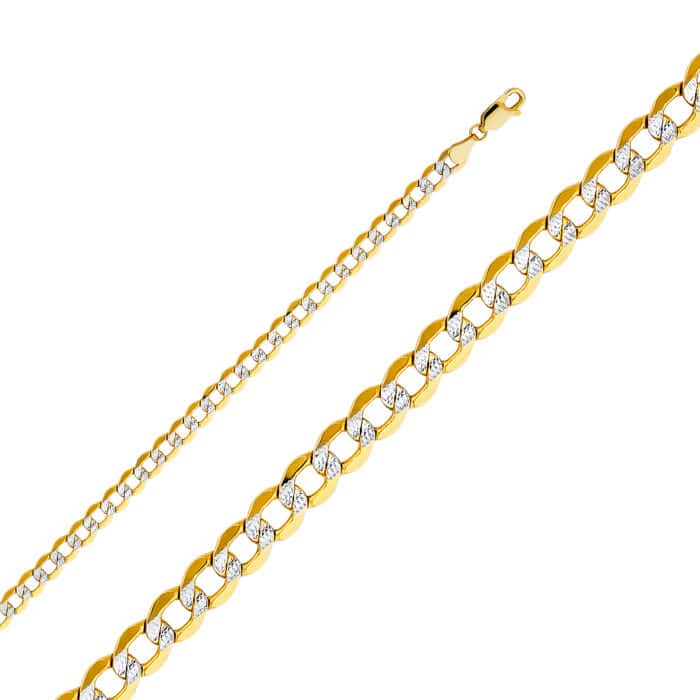 14K Yellow Gold 4.9mm Hollow Cuban WP Chain