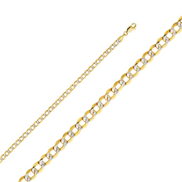14K Yellow Gold 4.2mm Hollow Cuban WP Chain