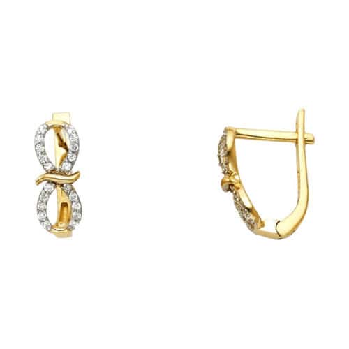 14K Yellow Gold Cubic Zirconia Huggies Earringsrings