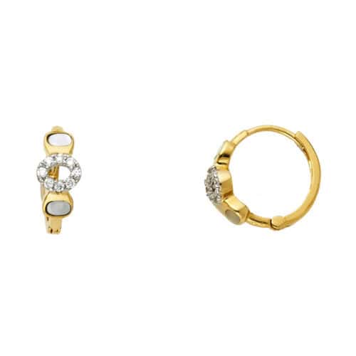 14K Yellow Gold Cubic Zirconia Huggies Earringsrings