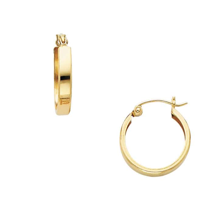 14K Yellow Gold 3mm Huggies Earrings - Image 3