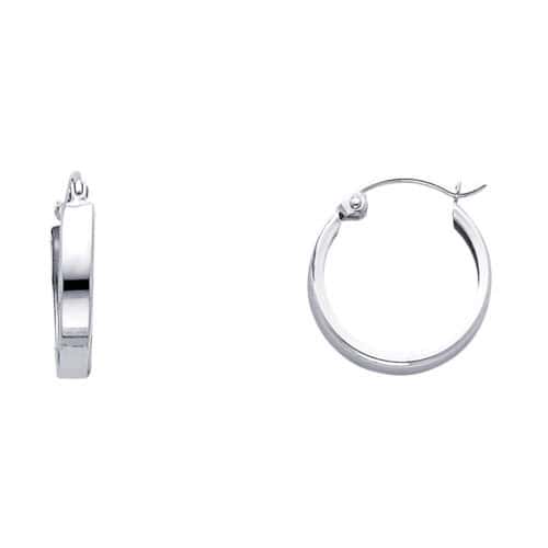 14K White Gold 3mm Huggies Earrings
