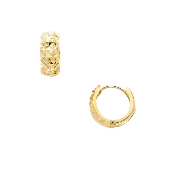 14K Yellow Gold 5mm Huggies Earrings - Image 2