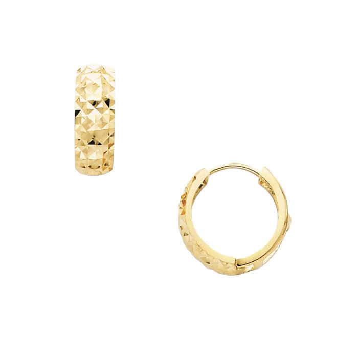 14K Yellow Gold 5mm Huggies Earrings - Image 3