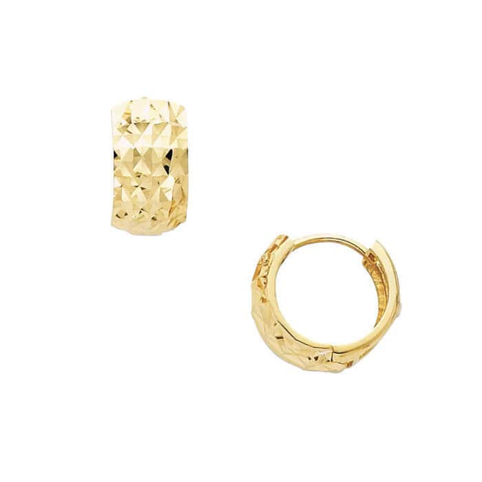 14K Yellow Gold 7mm Huggies Earrings - Image 3