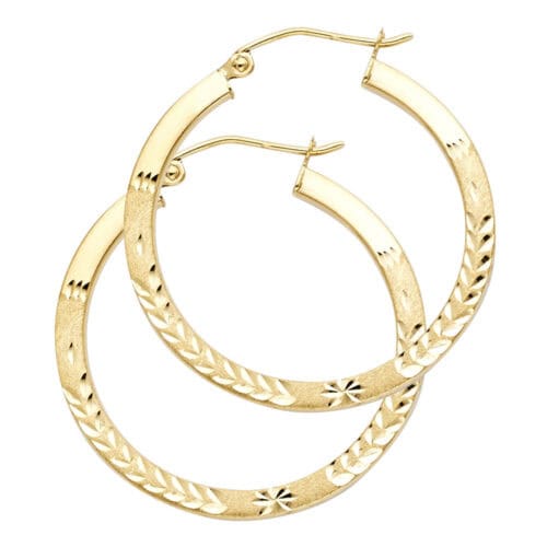 14K Yellow Gold 1.5mm Hoop Earrings