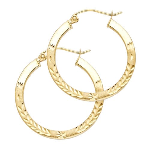 14K Yellow Gold 1.5mm Hoop Earrings