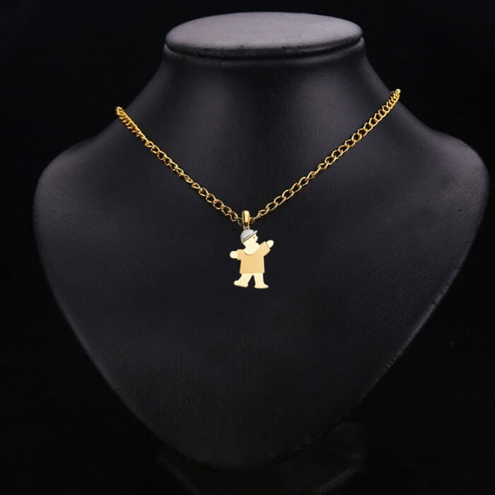 14K Two Tone Gold Boy Pendant - Image 2