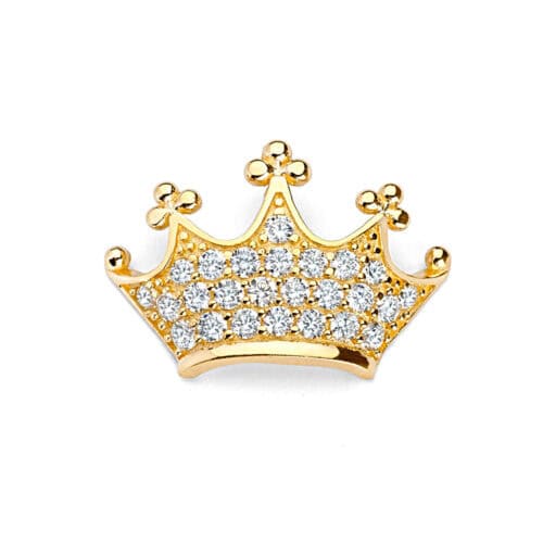 14K Yellow Gold Cubic Zirconia CROWN PENDANT