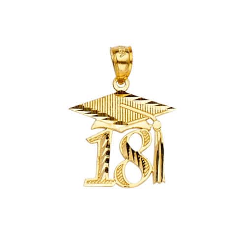 14K Yellow Gold Graduation Pendant w/Year