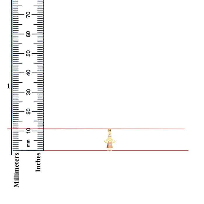 14K Tri Color Gold Girl Pendant - Image 3