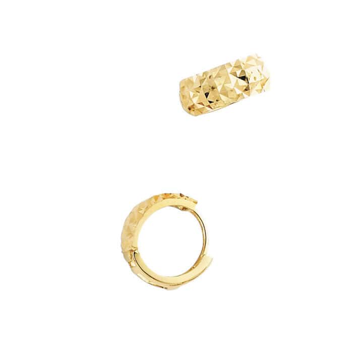 14K Yellow Gold 5mm Huggies Earrings - Image 3