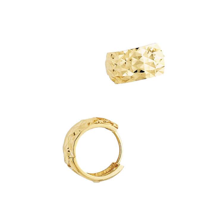 14K Yellow Gold 7mm Huggies Earrings - Image 2