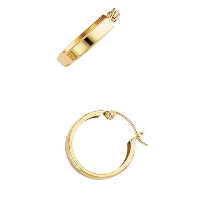 14K Yellow Gold 3mm Huggies Earrings - Image 2