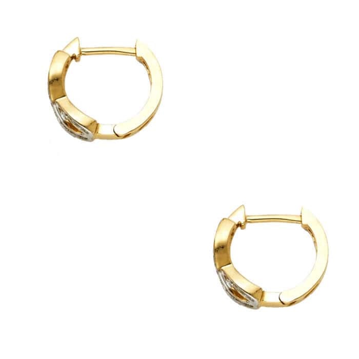 14K Yellow Gold Cubic Zirconia Huggies Earringsrings - Image 2