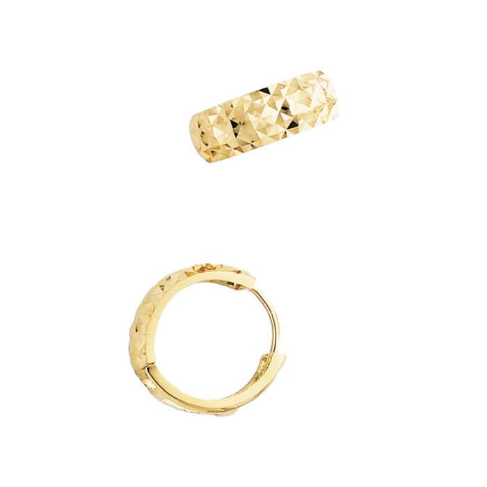 14K Yellow Gold 5mm Huggies Earrings - Image 2