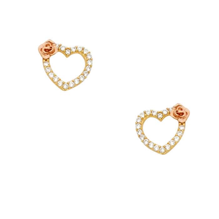 14K Yellow Gold Stud Earrings w/Screw - Image 2