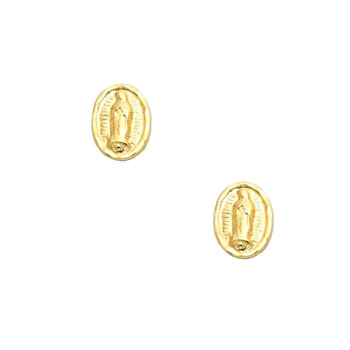 14K Yellow Gold Stud Earrings w/Screw - Image 2