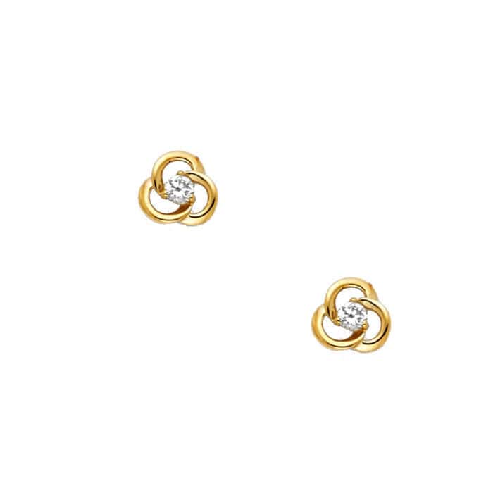 14K Yellow Gold Stud Earrings w/Screw - Image 2