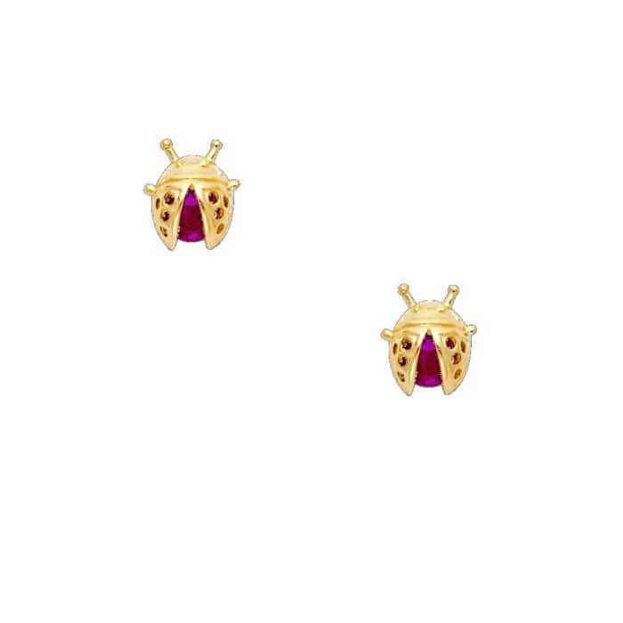 14K Yellow Gold Stud Earrings w/Screw - Image 2