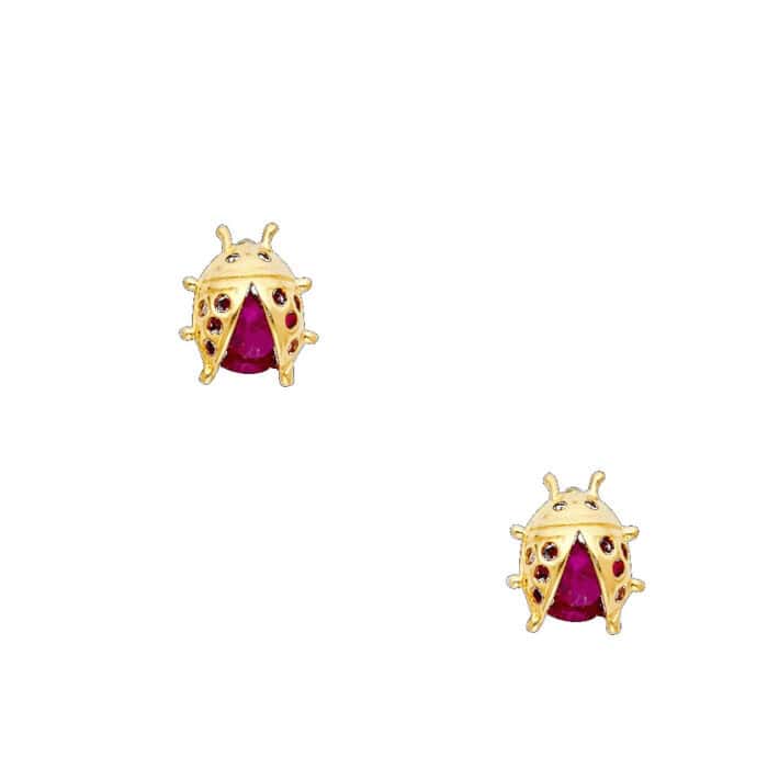 14K Yellow Gold Stud Earrings w/Screw - Image 2