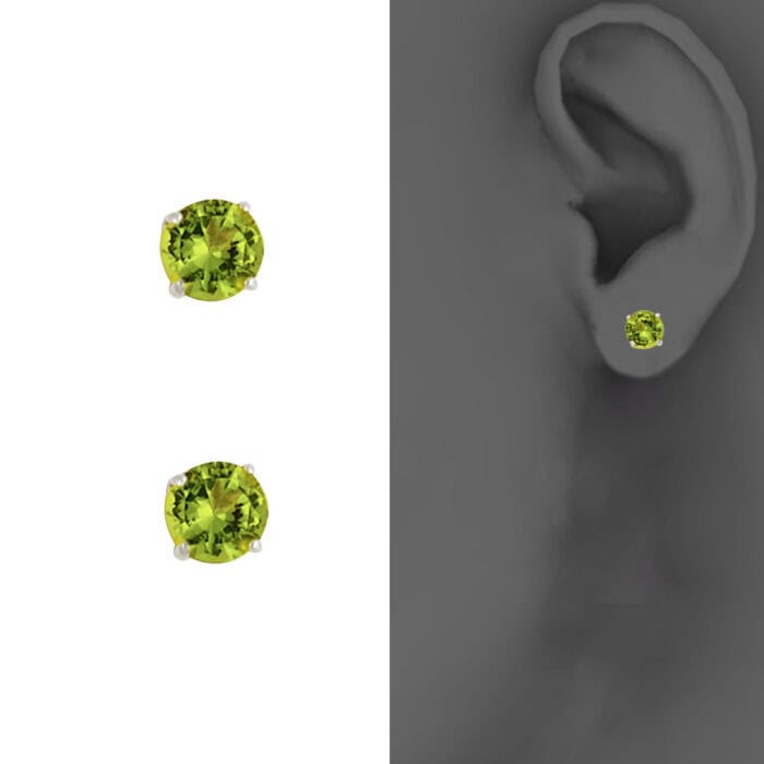 14K White Gold RD 4mm Stud Earrings w/Screw (AUG) - Image 4