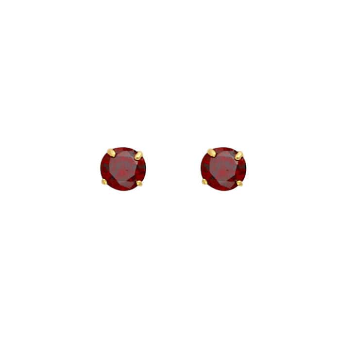 14K Yellow Gold RD 4mm Stud Earrings w/Screw (JAN) - Image 2