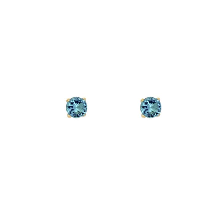 14K Yellow Gold RD 3mm Stud Earrings w/Screw (DEC) - Image 2