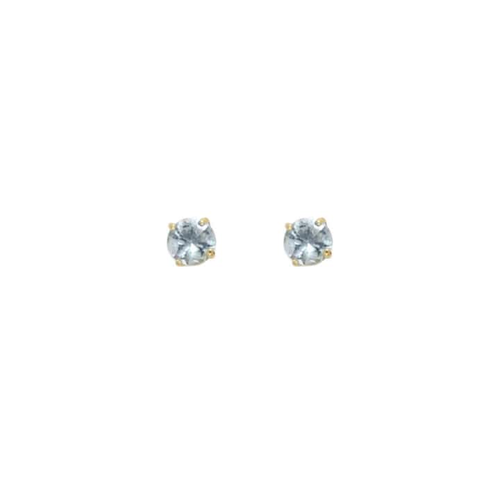 14K Yellow Gold RD 3mm Stud Earrings w/Screw (MAR) - Image 2