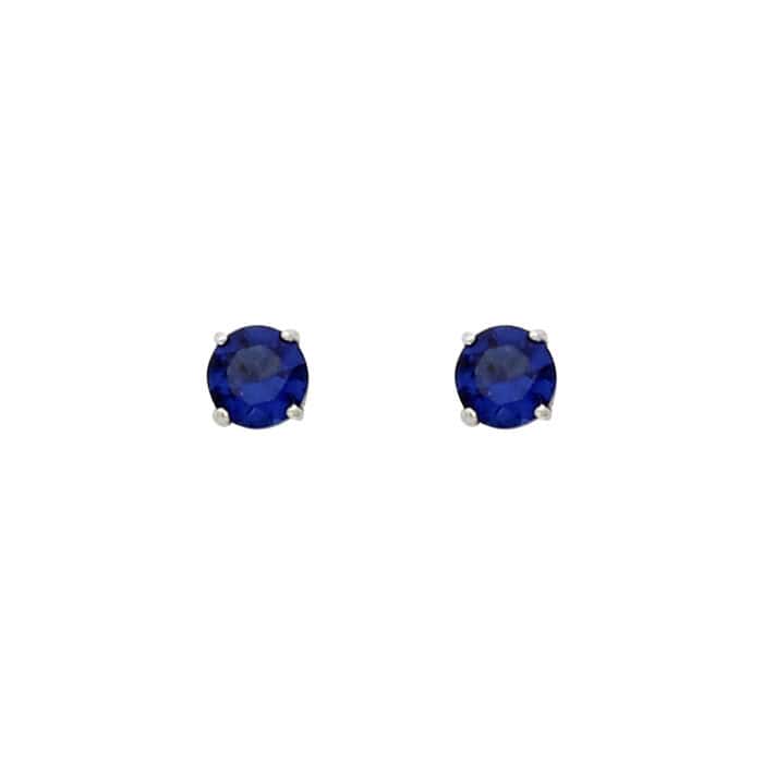 14K White Gold RD 4mm Stud Earrings w/Screw (SEP) - Image 2