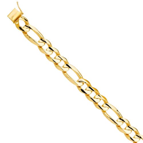 14K Yellow Gold Solid Link Bracelet - 8.5"