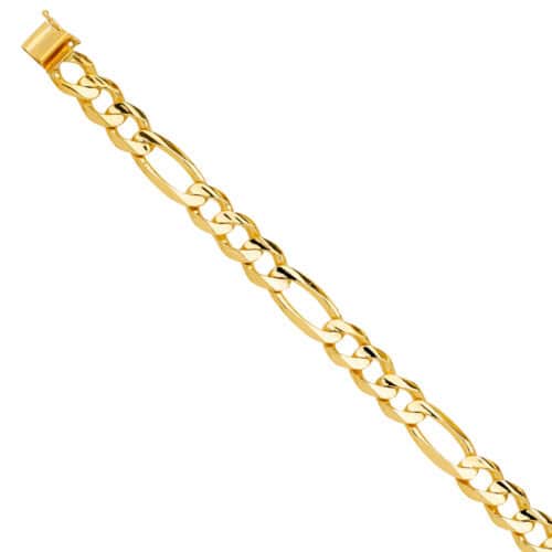 14K Yellow Gold Solid Link Bracelet - 8.5"