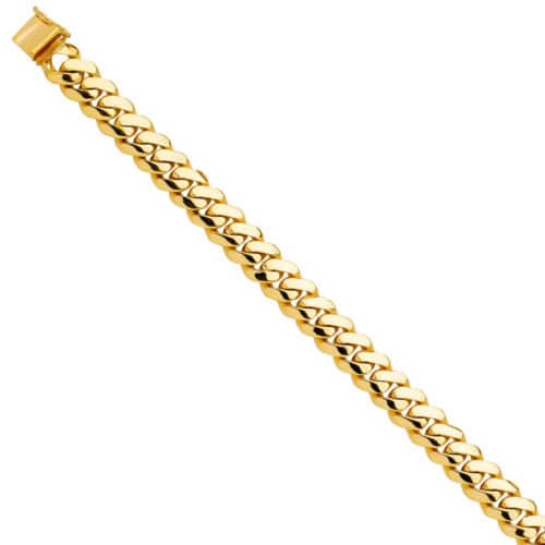14K Yellow Gold Solid Link Bracelet - 8.5"