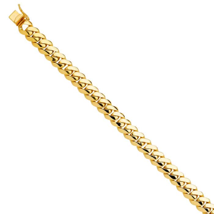 14K Yellow Gold Solid Link Bracelet - 8.5"