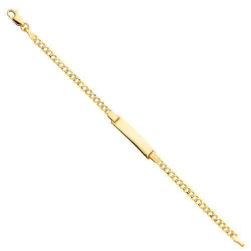 14K Yellow Gold Cuban Baby ID Bracelet - 6"