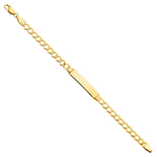 14K Yellow Gold Cuban Baby ID Bracelet - 6"
