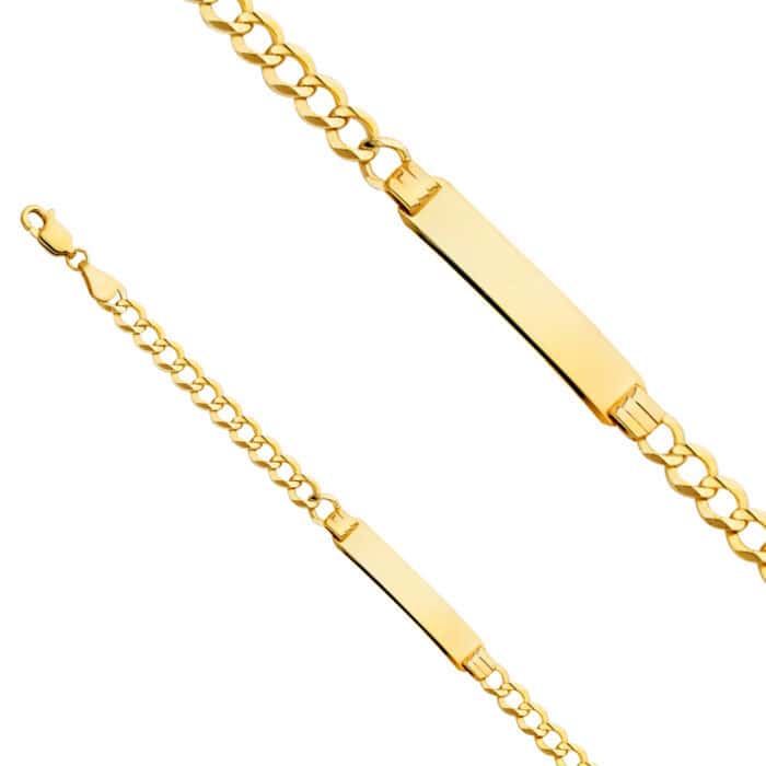 14K Yellow Gold Cuban Baby ID Bracelet - 6" - Image 2