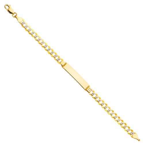 14K Yellow Gold Cuban WP Baby ID Bracelet - 6"