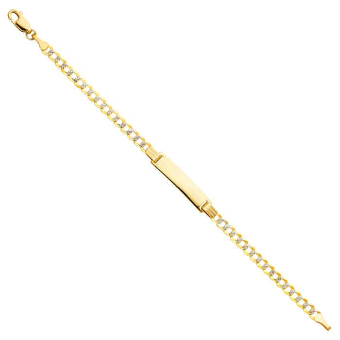 14K Yellow Gold Cuban WP Baby ID Bracelet - 6"