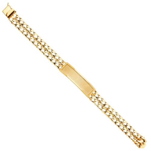 14K Yellow Gold 2L Light Cuban Link ID Bracelet - 8.5"