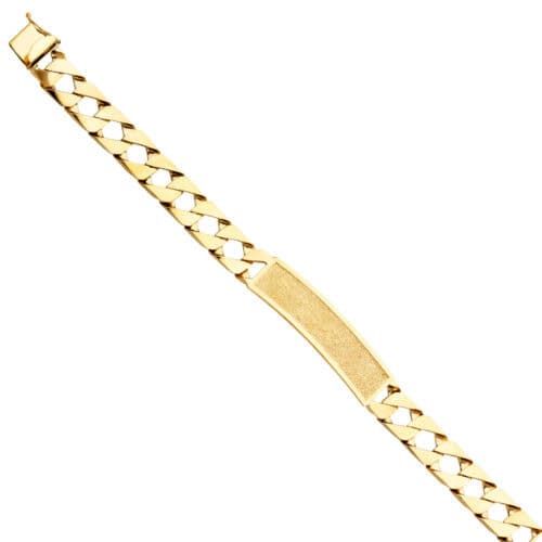 14K Yellow Gold Cuban Link ID Bracelet - 8.5"