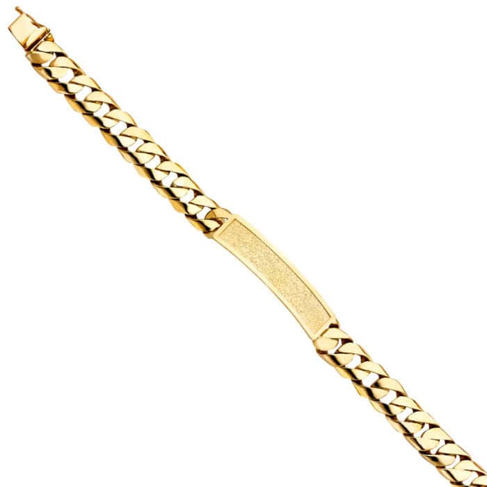 14K Yellow Gold Cuban Link ID Bracelet - 8.5"